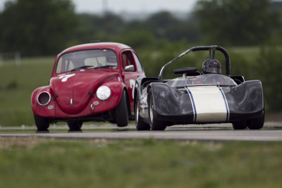 Mike Vecellio and his 1963 Crusader are chased by Robert Pinkston and his 1966 VW Beetle