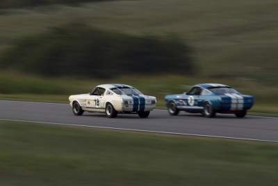 18 Phil Mulacek on a charge in his 1966 Shelby GT350 gets by 7 Sterling Mulacek in his 1966 Shelby GT350