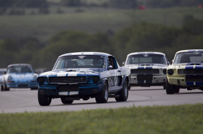 Sterling Mulacek pilots his Ford Shelby GT350 in Group 1 action at ECR