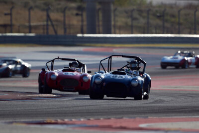 Pair of Cobras snaking through the esses with 83 Vincent Dean and 84 A.C. D'Augustine
