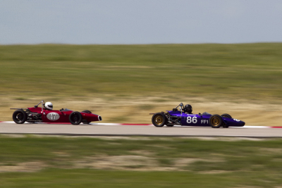 86 Angus Lemon in his 1969 Merlyn 11A and 47 Steve Lafferty in his 1971 Merlyn MK-20 going at it in Formula Fords